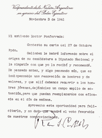 Carta de tono poltico enviada por el Dr. Castillo, al Dr. Felipe Ponferrada. (Original existente en el Museo Histrico de Catamarca)